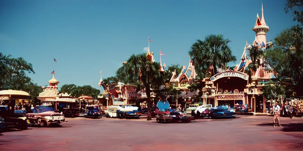 Prompt: photo, disney world, kodak ektachrome 1 2 0,