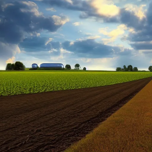 Prompt: futuristic farm ultrarealistic 150mpx landscape photography photorealistic 8k