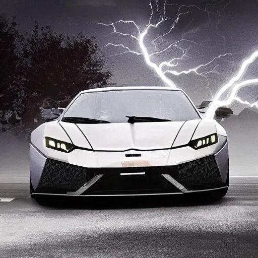 Prompt: rentgen photo of lamboghini get hit by lightning strike, 8k, photorealism,