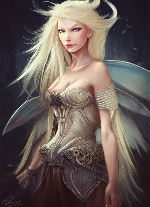 Image similar to blonde combat fairy venizian era, dark fantasy, extremely detailed, sharp focus, portrait, smooth, digital illustration, by rossdraws, frank franzzeta