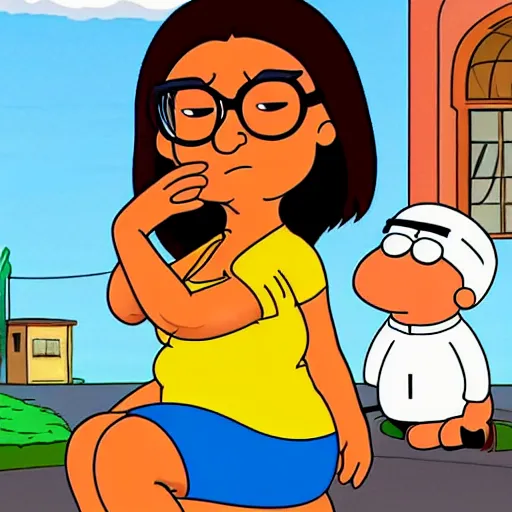 Prompt: mia khalifa as a family guy character