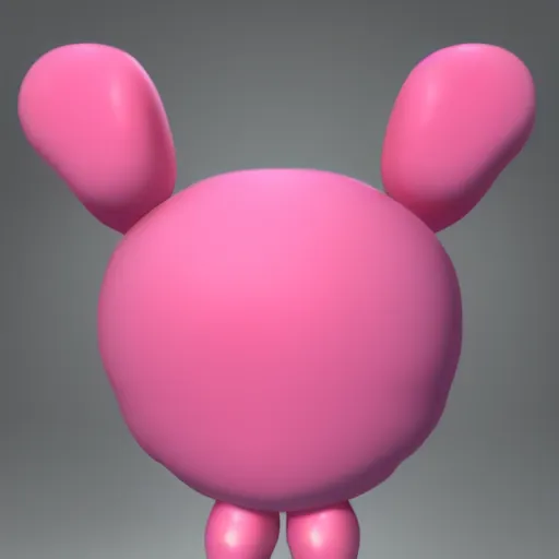 Prompt: 3D render of a cute pink humanoid jellybean with a white circular simplistic mouthless face