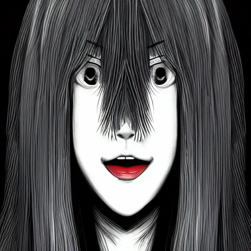 Image similar to sadako, scary face, fiction, pop art, stability, intricate, elegant, 8 k, uhd, justify, artstation, concept art, matte, sharp focus, illustration, consistent, highly detailed object content, proportional object content