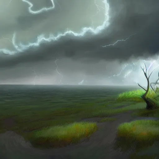 Image similar to i regret, storm is coming, digital painting, futured, ultra detailed