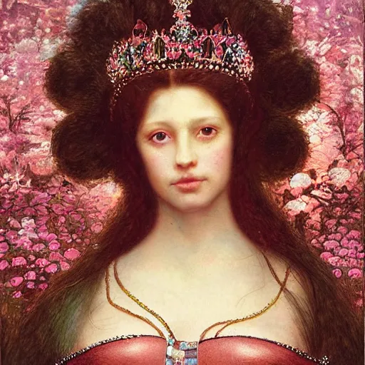 Prompt: portrait of a pink queen, by howard david johnson