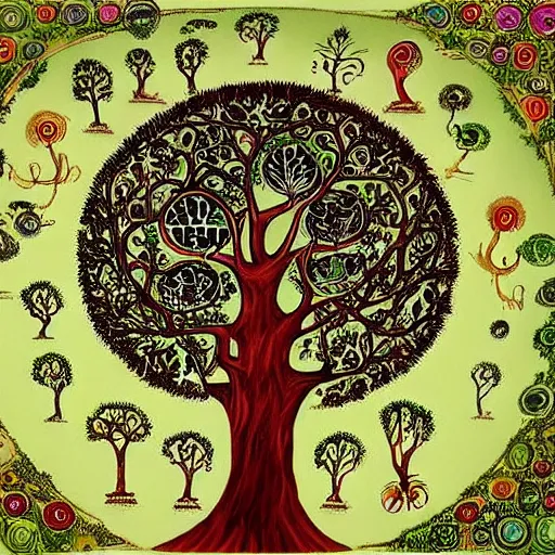 Image similar to The tree of life, top image of all time on /r/SpecArt subreddit