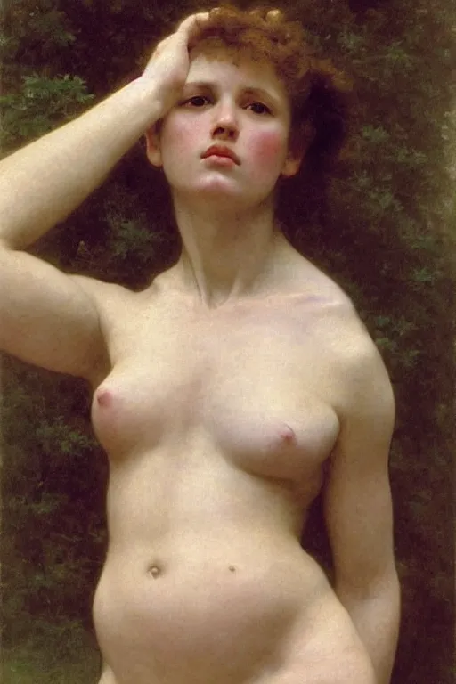 Prompt: portrait of a giant beautiful athletic pale girl, hd, realistic, bouguereau