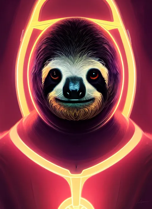 Prompt: symmetry!! portrait of a sloth, sci - fi, tech wear, glowing lights!! intricate, elegant, highly detailed, digital painting, artstation, concept art, smooth, sharp focus, illustration, art by artgerm and greg rutkowski and alphonse mucha