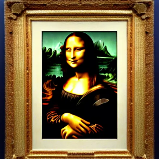 Image similar to Mona Lisa by Banksy hyper real oil painting