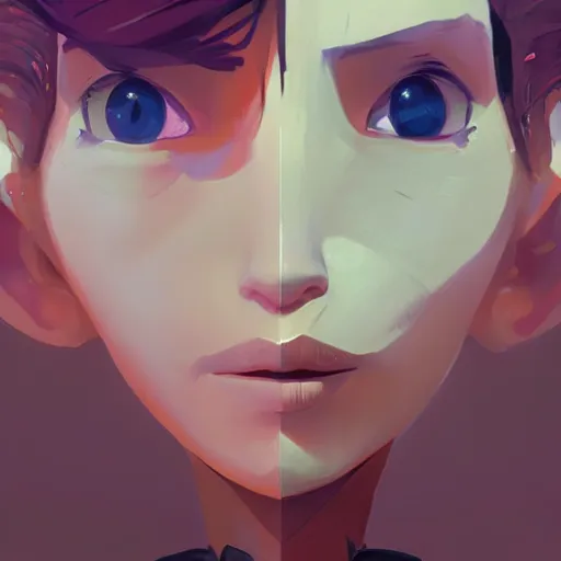 Image similar to face icon stylized minimalist 3 do interactive multiplayer, loftis, cory behance hd by jesper ejsing, by rhads, makoto shinkai and lois van baarle, ilya kuvshinov, rossdraws global illumination