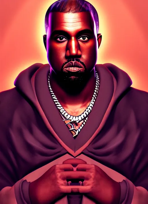 Prompt: A striking epic hyper real comic book style portait painting of Kanye west as a bard, D&D Concept Art, unreal 5, DAZ, Apex legends concept art, hyperrealistic, octane render, cosplay, RPG portrait, dynamic lighting