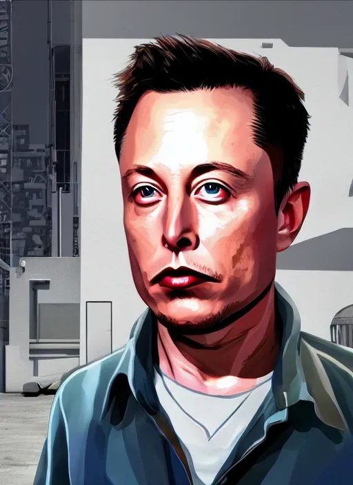 Image similar to highly detailed portrait elon musk gta vice city art, unreal engine, fantasy art by stephen bliss