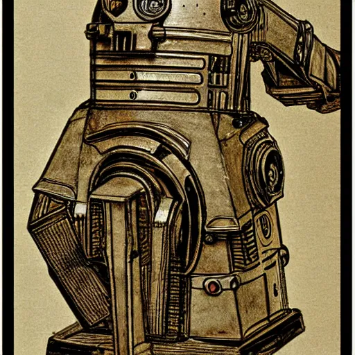 Image similar to sketch of c - 3 p 0 by leonardo da vinci