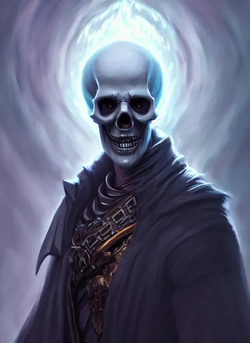 Image similar to a _ fantasy _ style _ portrait _ painting _ of skull head lich, dnd, wicked, oil _ painting _ unreal _ 5 _ daz. _ rpg _ portrait _ extremely _ detailed _ artgerm _ greg _ rutkowski _ greg