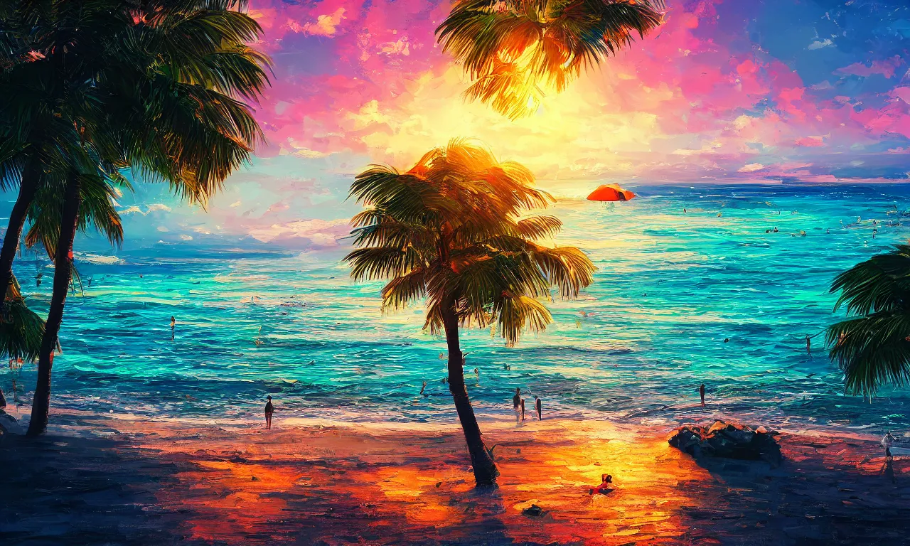 Image similar to paradise beach by alena aenami artworks in 4 k