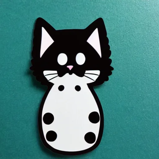 Prompt: a cat, die - cut sticker, high quality