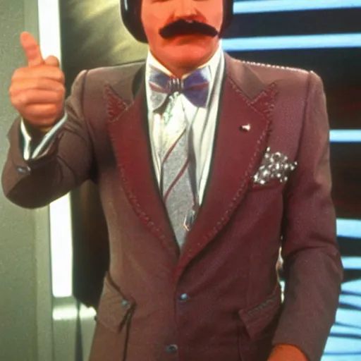 Prompt: ron burgundy as buck rogers,