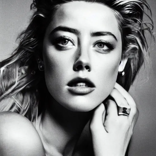 Prompt: portrait of amber heard by mario testino 1 9 8 0, 1 9 8 0 s style, headshot, taken in 1 9 8 0, detailed, award winning, sony a 7 r