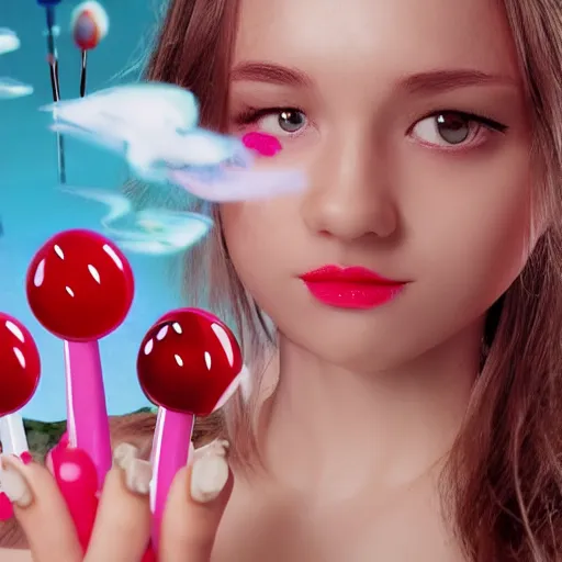 Prompt: the mos delicious lolipop in the world, realistic, 4k, dreamy, yummy