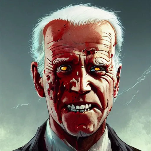 Image similar to zombie joe biden geog darrow greg rutkowski