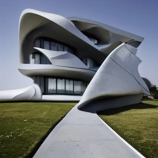 Image similar to house designed by zaha hadid