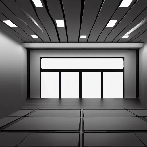 Prompt: an empty operation theater, in front of a black background, detailed digital art, black and white, law of thirds