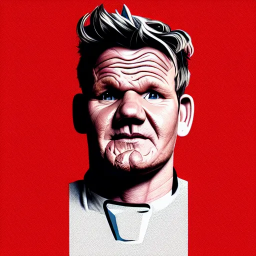 Prompt: a portrait of gordon ramsay, geometric shapes, rounded corners, candy colors, artstation, illustration, digital art