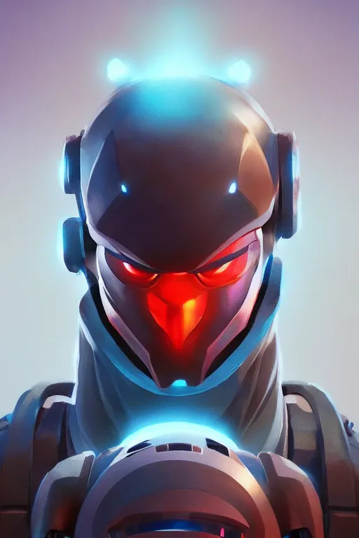 Image similar to epic mask helmet robot ninja portrait stylized as fornite style game design fanart by concept artist gervasio canda, behance hd by jesper ejsing, by rhads, makoto shinkai and lois van baarle, ilya kuvshinov, rossdraws global illumination radiating a glowing aura global illumination ray tracing hdr render in unreal engine 5