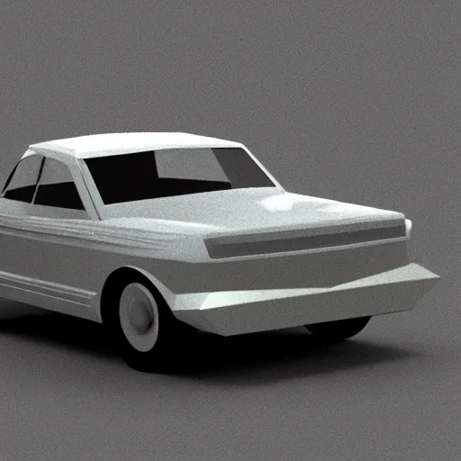 Image similar to a 3d low poly game object of a retro car from eastern Europe