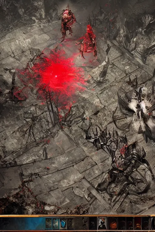 Image similar to Path of Exile, Sirius, clear [bronze] face, luminous red eyes, male image with bronze black armor, sitting on the throne, inside the ruined gothic church, black shadows, red lasers, dark red bloody fog, black-grey smoky tornadoes fly around, [[blood]], Anachronism, painting, dark fantasy, steampunk, 4k, perfect quality,