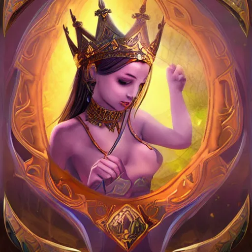Prompt: Lotus crown girl, fantasy card game art