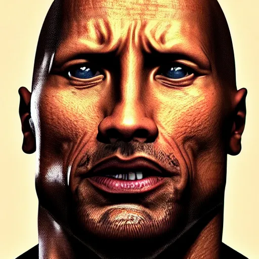 Image similar to the rock dwayne johnson with a beard , photo , trending on artstation , Hyperdetailed , CGSociety