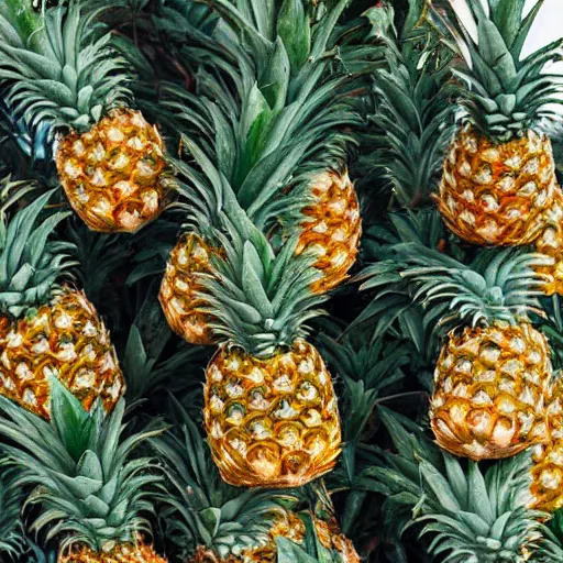 Image similar to photograph of pineapples on a lodgepole pine tree, high quality, 4 k, realistic