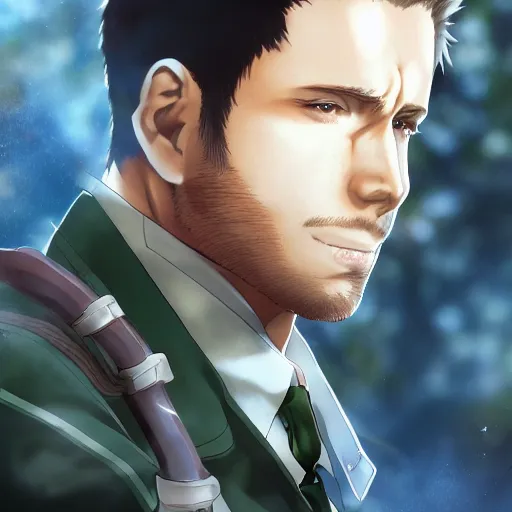 Image similar to portrait of chris redfield as a biologist, anime fantasy illustration by tomoyuki yamasaki, kyoto studio, madhouse, ufotable, trending on artstation