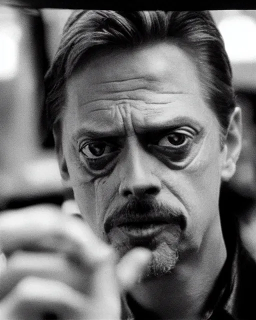 Image similar to film still close - up shot of steve buscemi terminator 2. photographic, photography