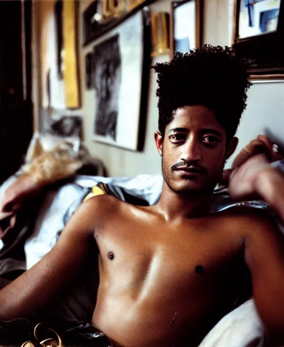 Prompt: portrait of alfred enoch photographed by nan goldin