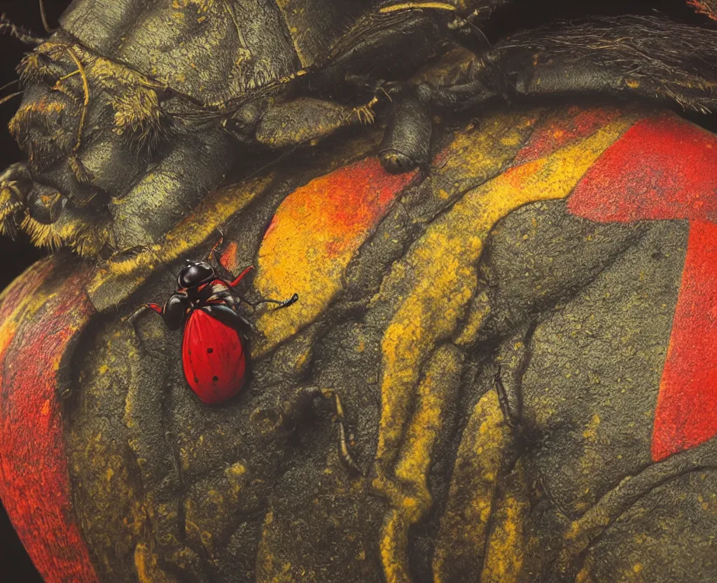 Image similar to a closeup of a beautiful colorful beetle coleoptera by gustave boulanger, frank frazetta, zhang kechun. icelandic landscape. high quality award - winning national geographic by clemens ascher, paul barson.