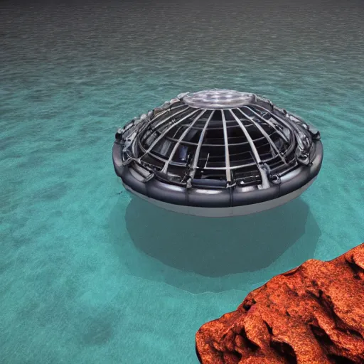 Prompt: underwater ufo base with aliens, photorealistic, detailed