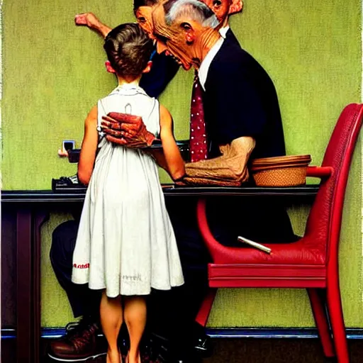 Image similar to ethos of ego, mythos of id. by norman rockwell, hyperrealistic photorealism acrylic on canvas, resembling a high - resolution photograph