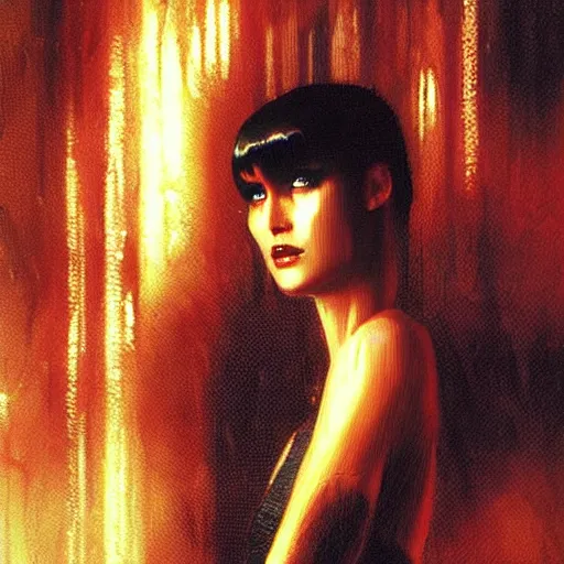 Prompt: of gorgeous and vulnerable Rachael in Blade Runner, photorealistic,