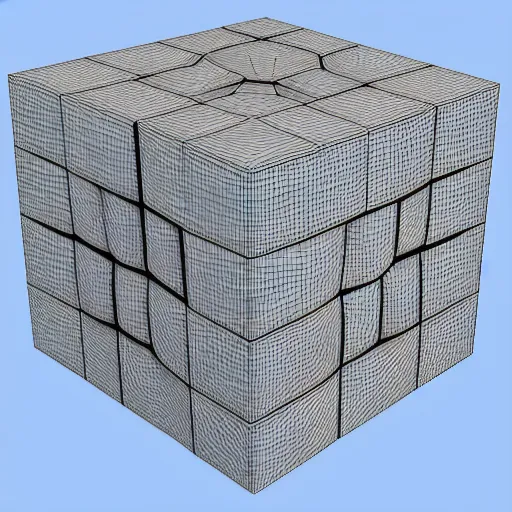 Prompt: abstract 3 d default cube from blender