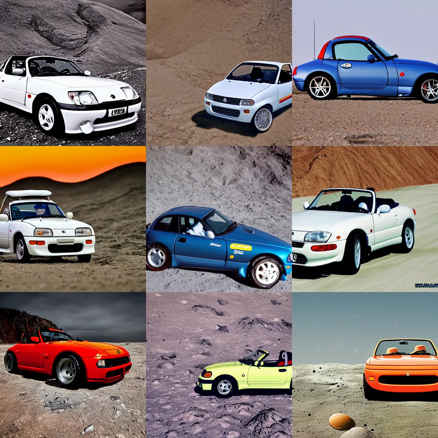 Prompt: Suzuki Cappuccino on the moon