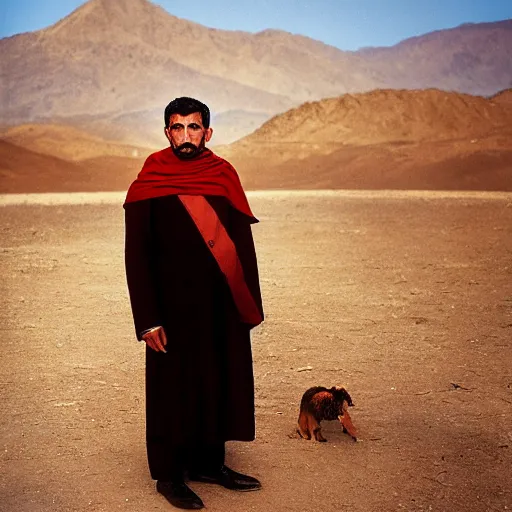 Image similar to portrait of president martin ban biden as afghan man, green eyes and red scarf looking intently, photograph by steve mccurry