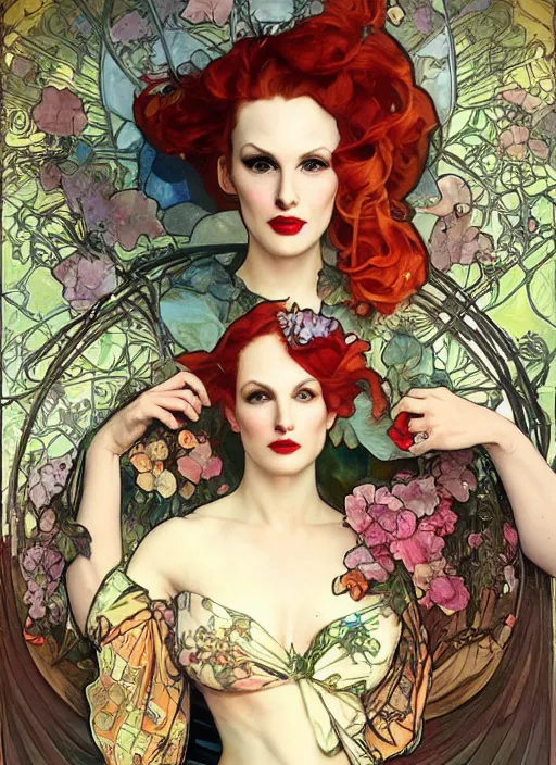 Image similar to jinkx monsoon, painting by artgerm and greg rutkowski and alphonse mucha