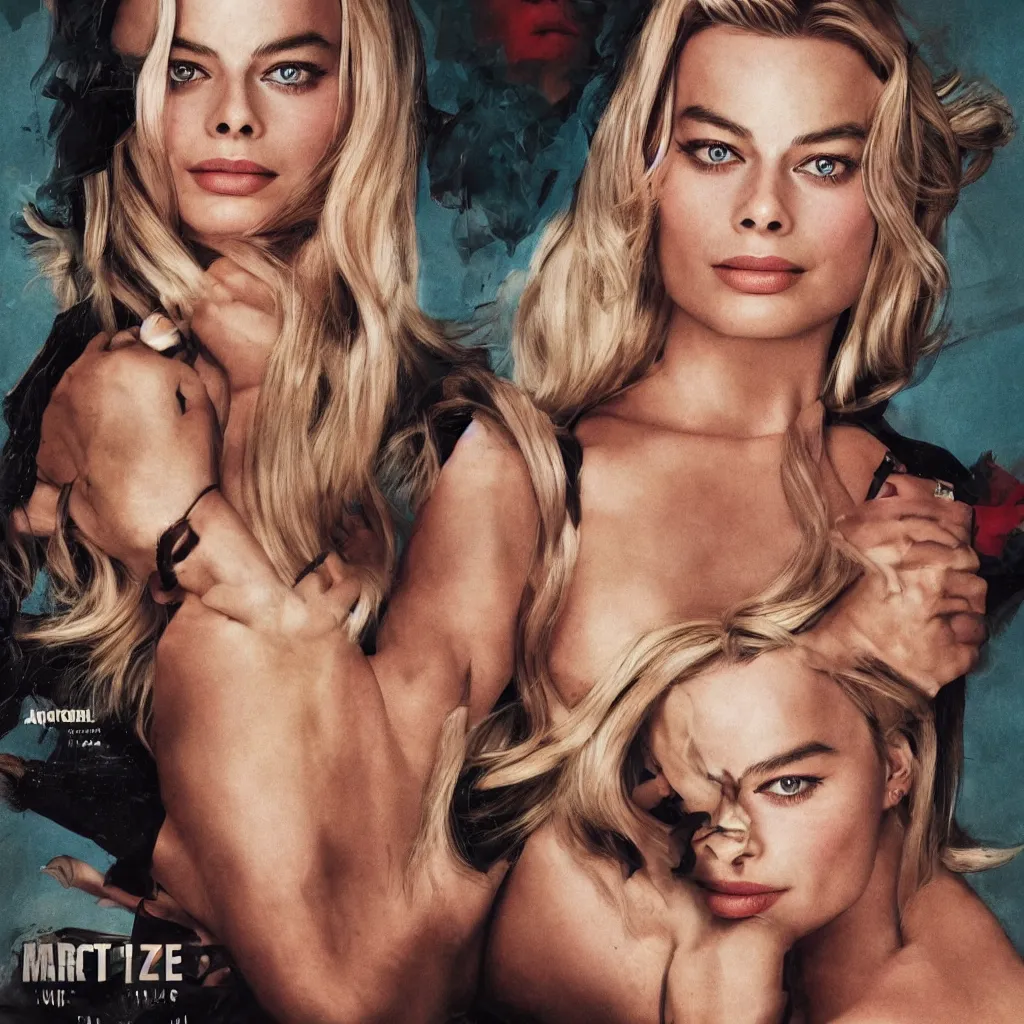 Image similar to margot robbie gta cover art