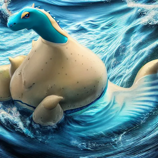 Image similar to national geographic photo of lapras, pokemon in the wild, intricate, portrait, 8 k highly professionally detailed, hdr, award winning