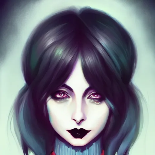 a portrait of a beautiful willa holland as a goth, art | Stable ...
