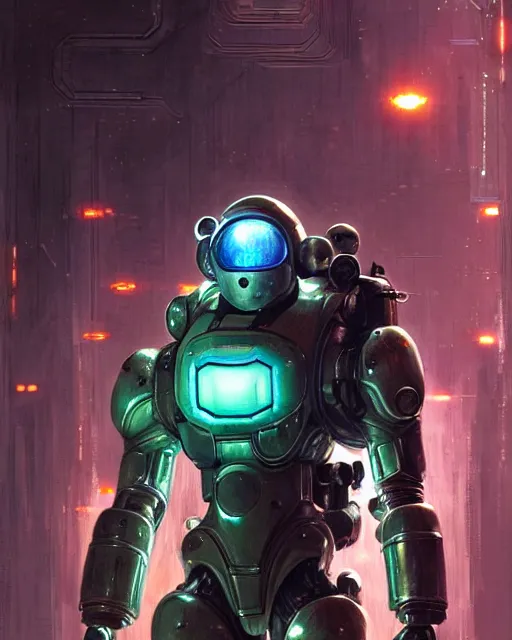 Prompt: luigi in a mech scifi suit matrix with chrome and small lights by, fantasy character portrait, ultra realistic, futuristic background by laurie greasley, concept art, intricate details, highly detailed by greg rutkowski, gaston bussiere, craig mullins, simon bisley