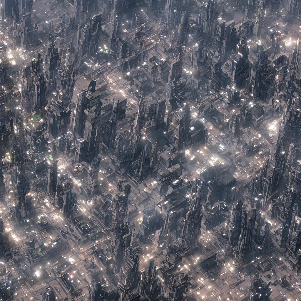 Prompt: sci - fi scene of a city in the galaxy, highly detailed, 8 k