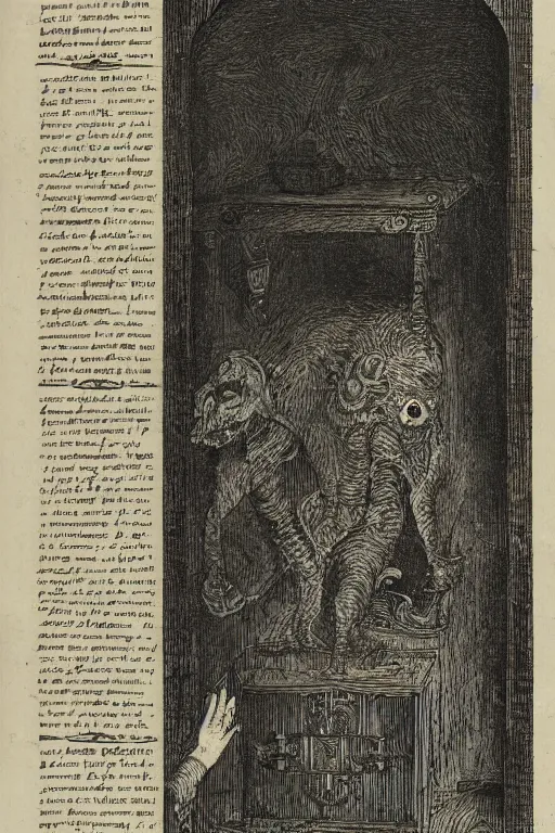 Image similar to disturbing pages from a grimoire,